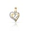 Colgante de Oro 18k con Circonitas Blancas en Forma de Corazones